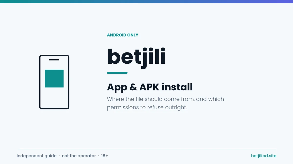 Betjili Android app and APK install guide cover for Bangladesh