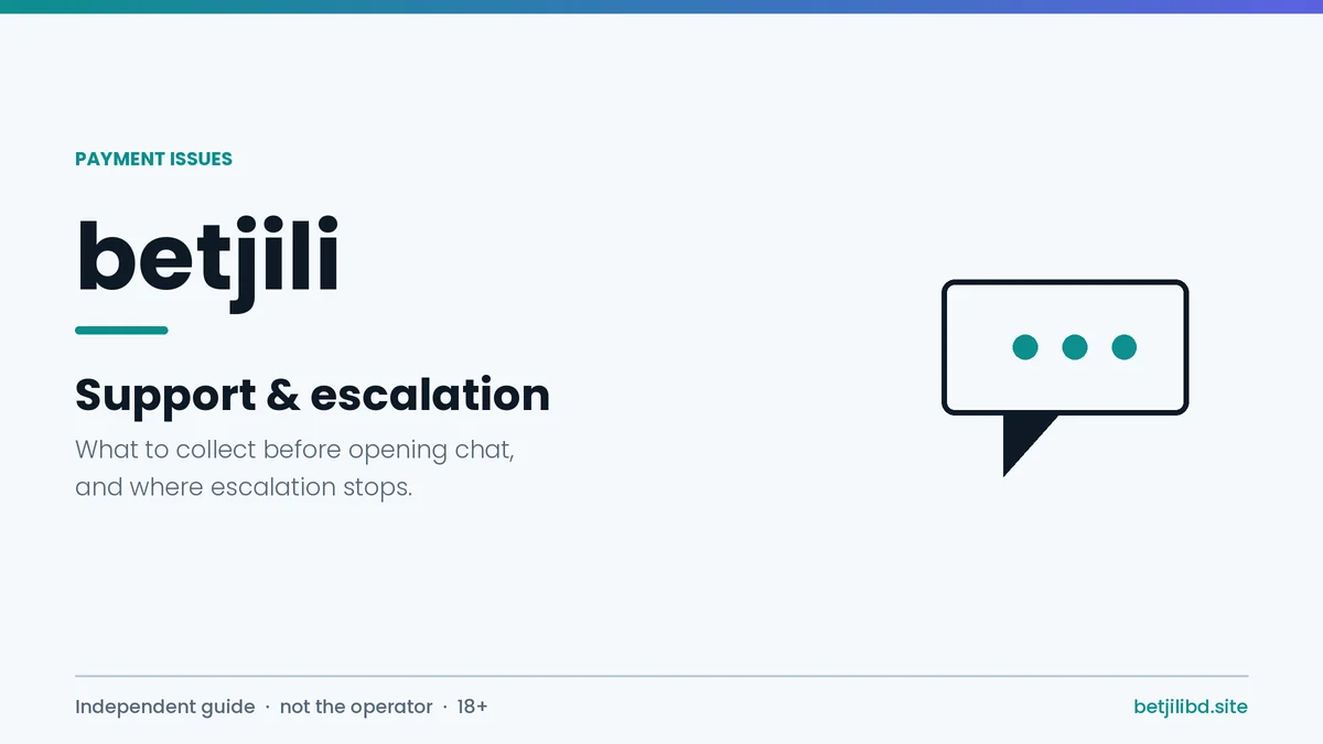 Betjili support and escalation guide cover for Bangladesh