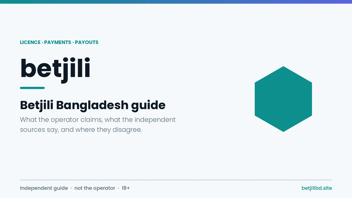 Betjili Bangladesh guide cover: what the operator claims about its licence and payments versus what independent sources say
